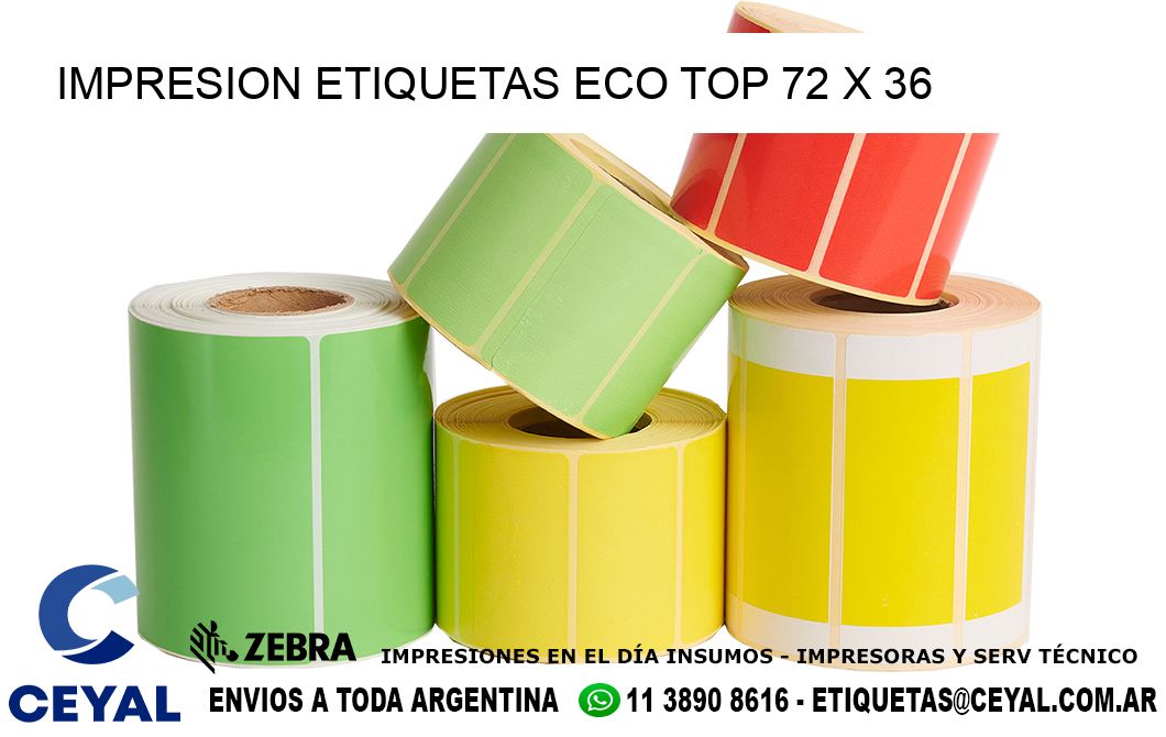 IMPRESION ETIQUETAS ECO TOP 72 x 36