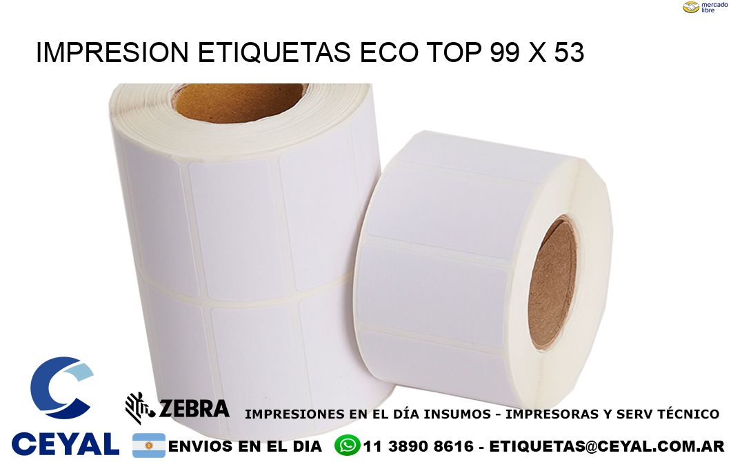 IMPRESION ETIQUETAS ECO TOP 99 x 53