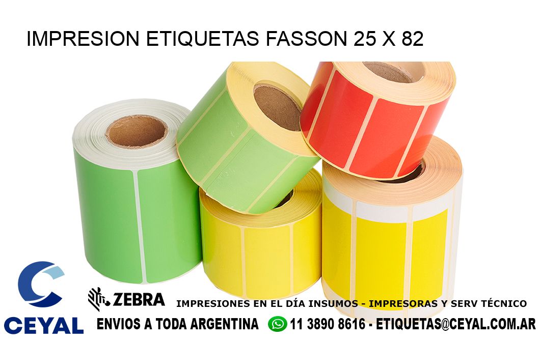 IMPRESION ETIQUETAS FASSON 25 x 82