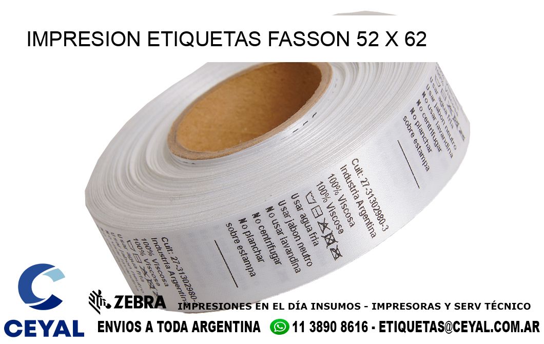 IMPRESION ETIQUETAS FASSON 52 x 62
