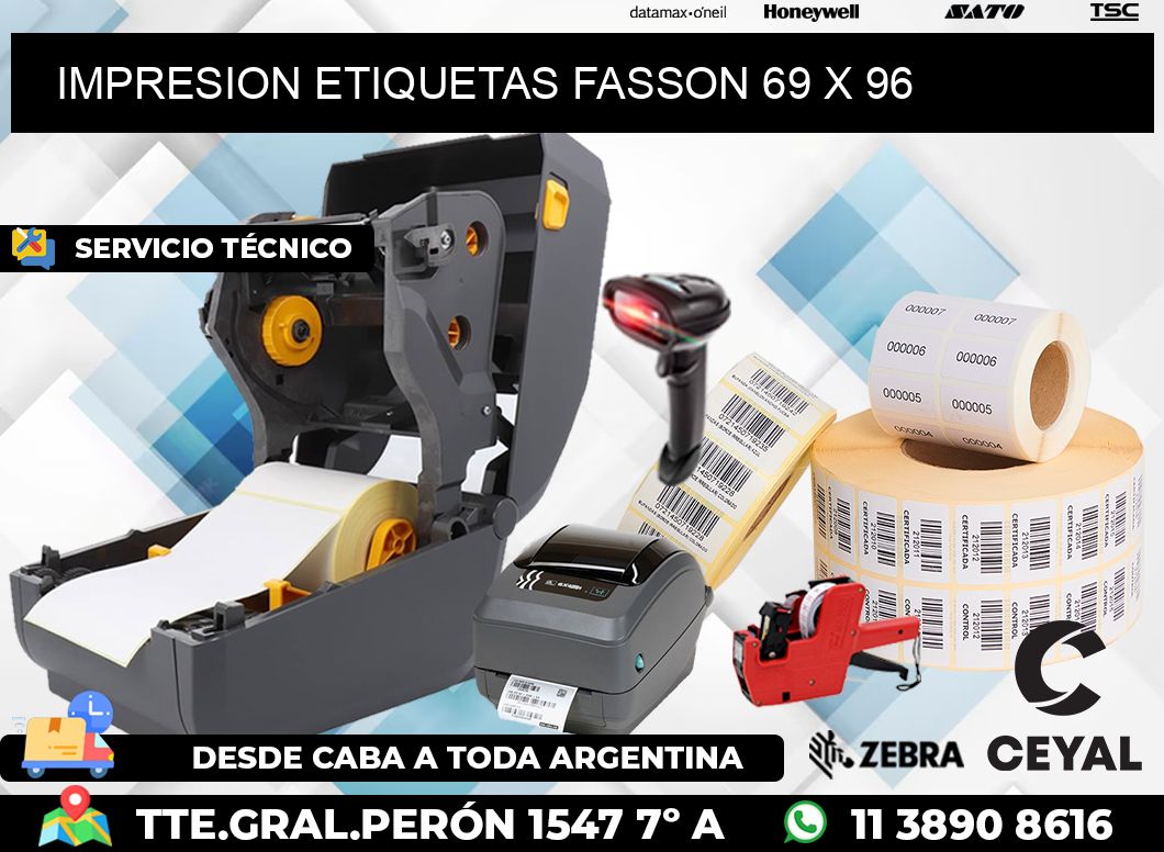 IMPRESION ETIQUETAS FASSON 69 x 96