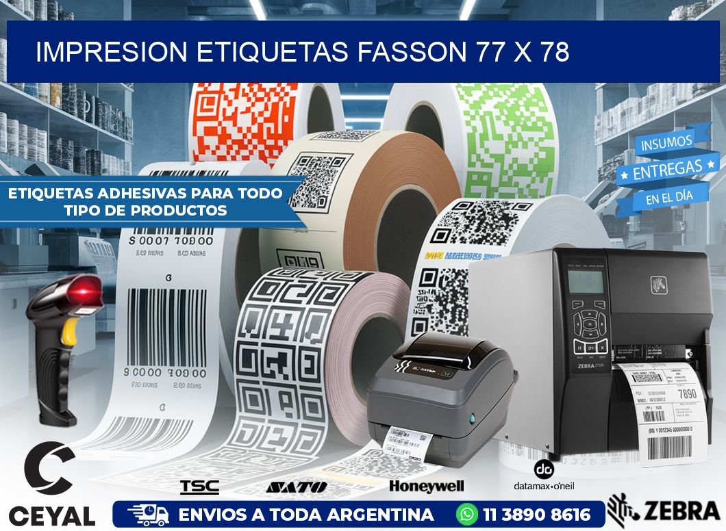 IMPRESION ETIQUETAS FASSON 77 x 78