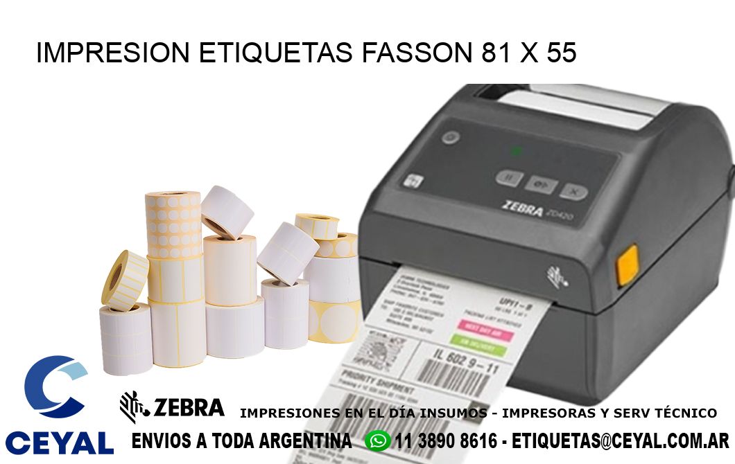 IMPRESION ETIQUETAS FASSON 81 x 55