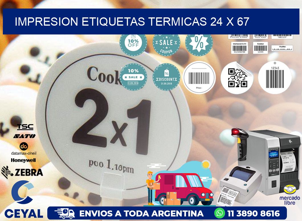 IMPRESION ETIQUETAS TERMICAS 24 x 67