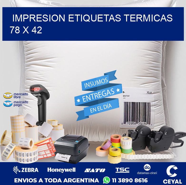 IMPRESION ETIQUETAS TERMICAS 78 x 42