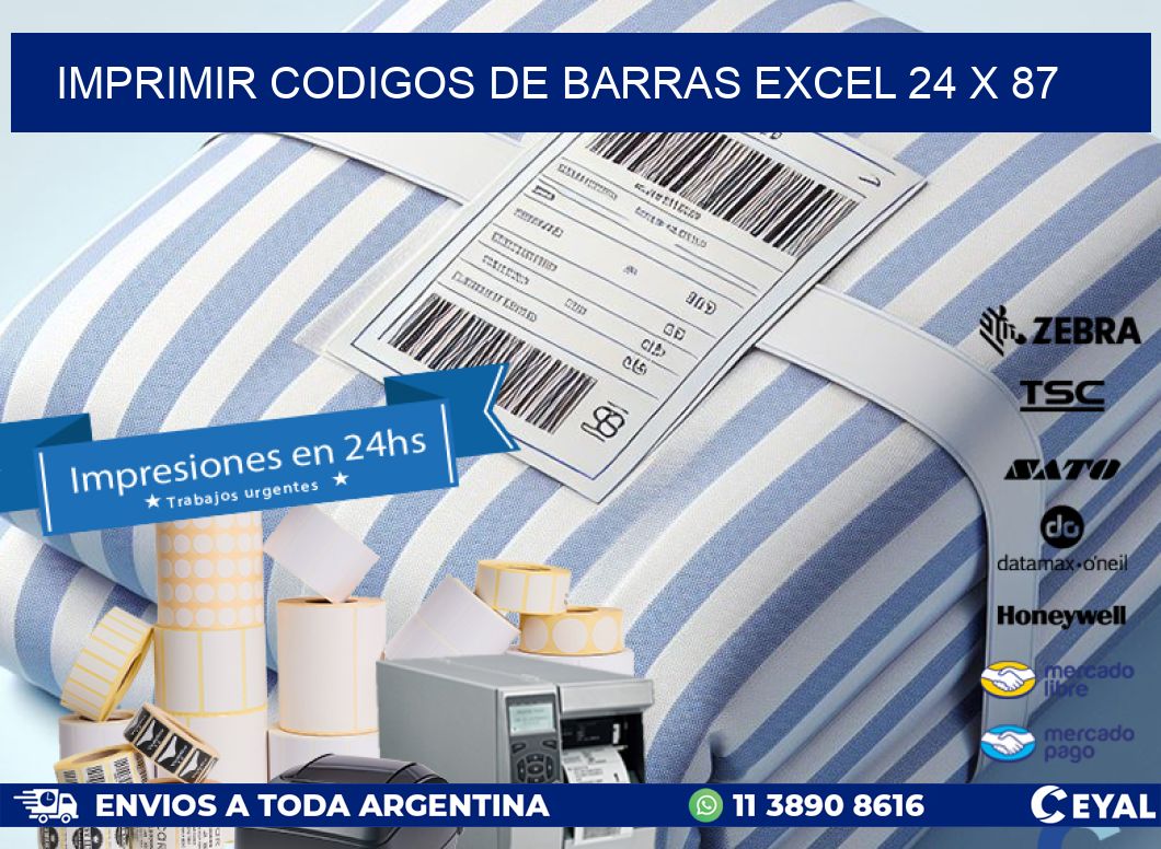 IMPRIMIR CODIGOS DE BARRAS EXCEL 24 x 87