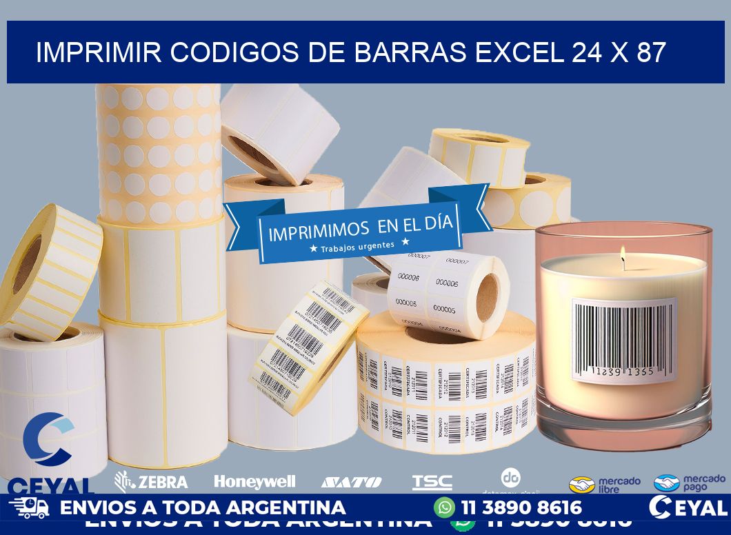 IMPRIMIR CODIGOS DE BARRAS EXCEL 24 x 87