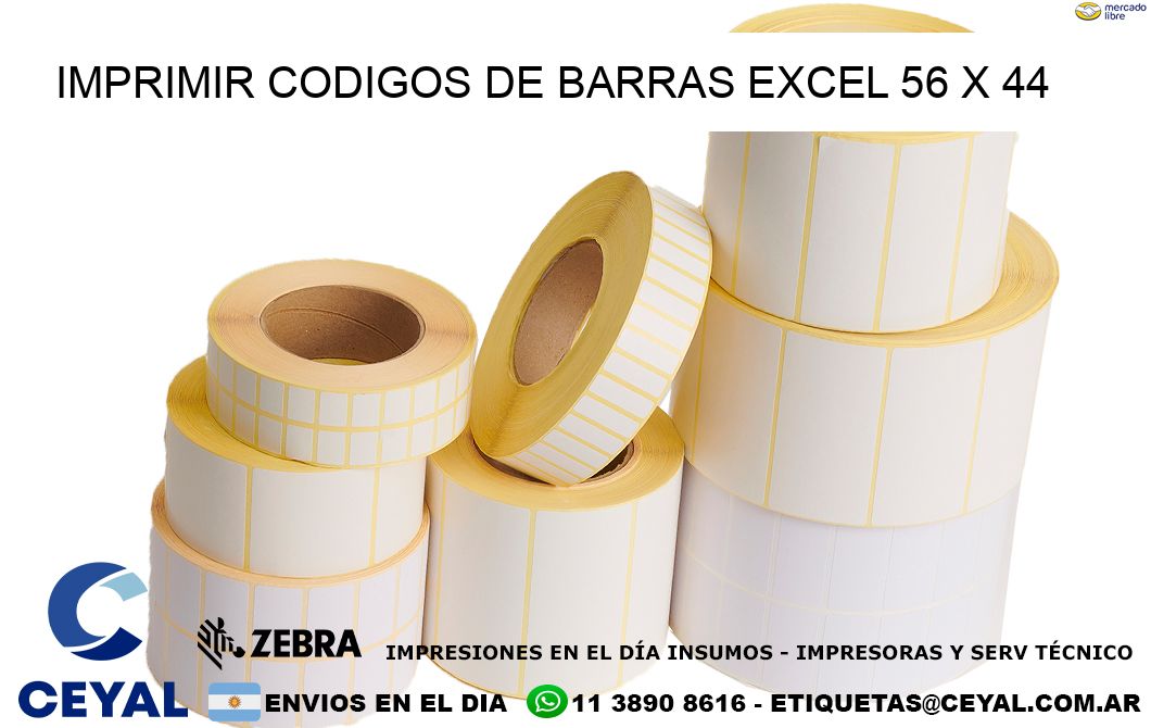 IMPRIMIR CODIGOS DE BARRAS EXCEL 56 x 44