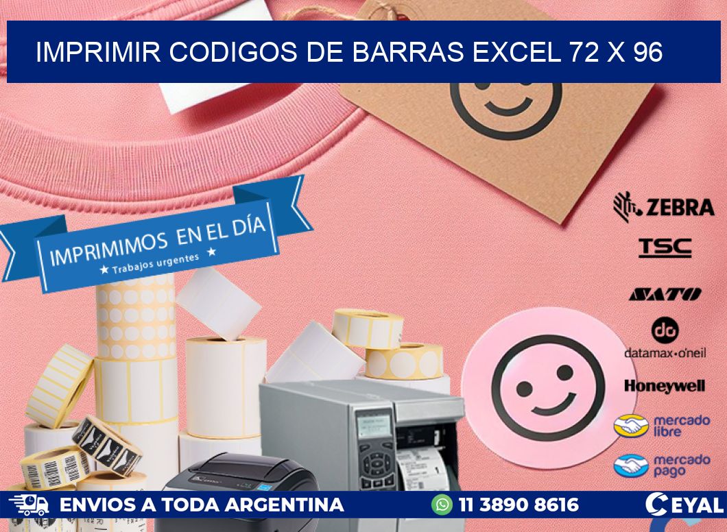 IMPRIMIR CODIGOS DE BARRAS EXCEL 72 x 96