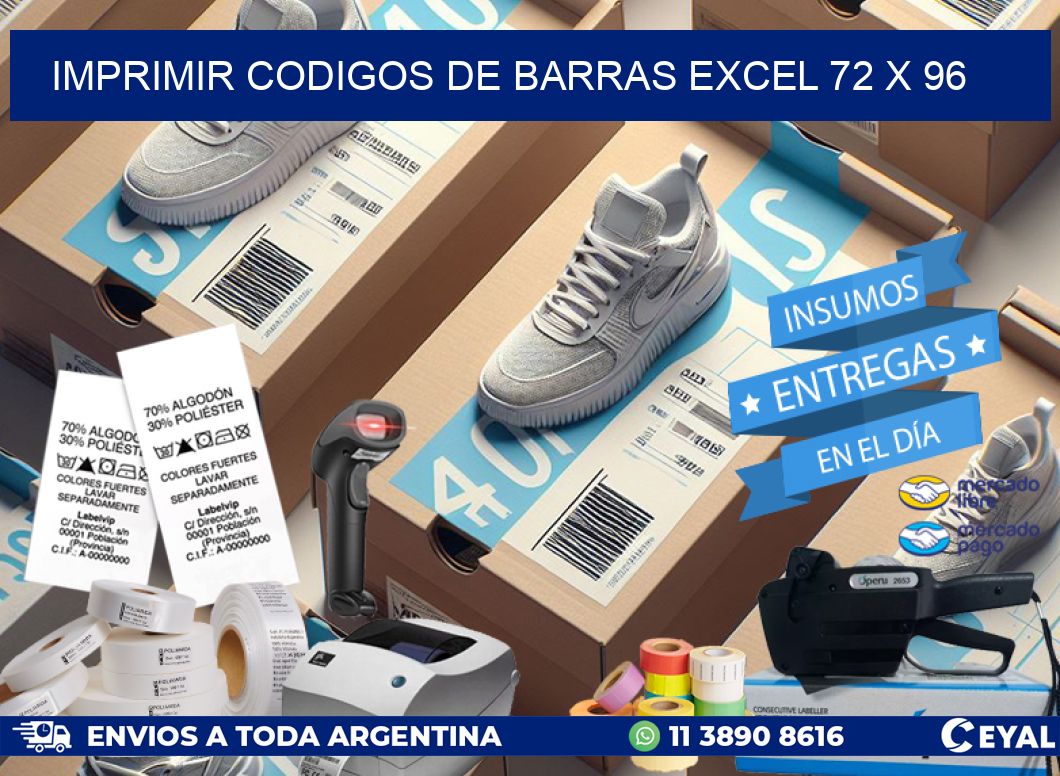 IMPRIMIR CODIGOS DE BARRAS EXCEL 72 x 96