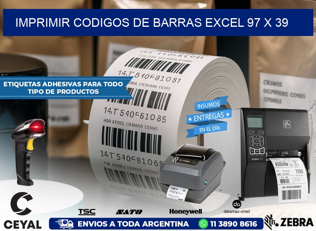 IMPRIMIR CODIGOS DE BARRAS EXCEL 97 x 39