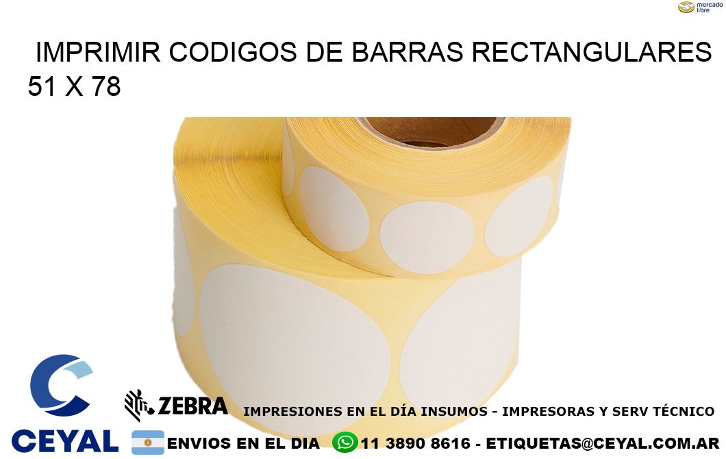 IMPRIMIR CODIGOS DE BARRAS RECTANGULARES 51 x 78