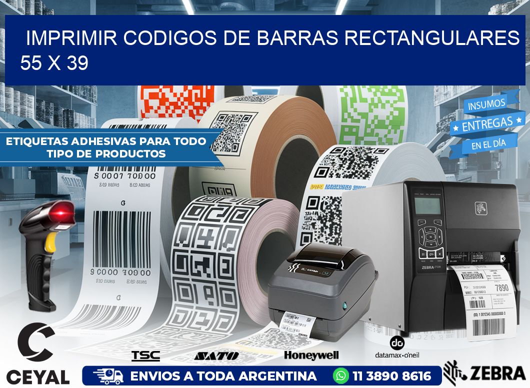 IMPRIMIR CODIGOS DE BARRAS RECTANGULARES 55 x 39