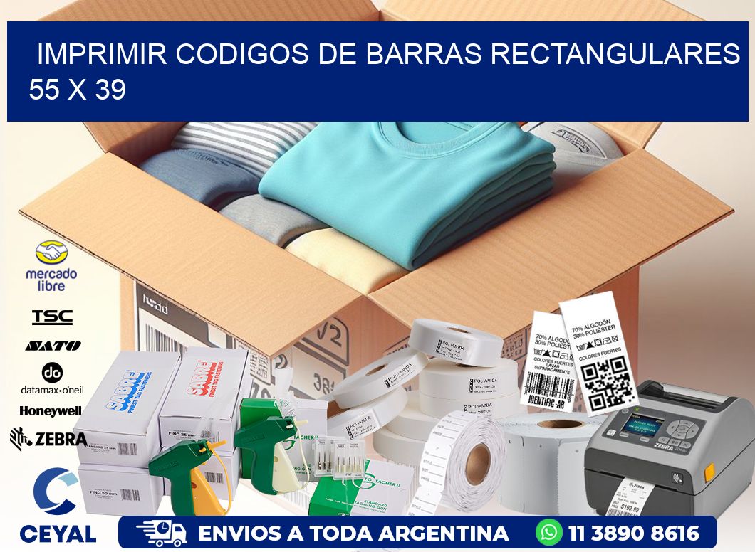 IMPRIMIR CODIGOS DE BARRAS RECTANGULARES 55 x 39