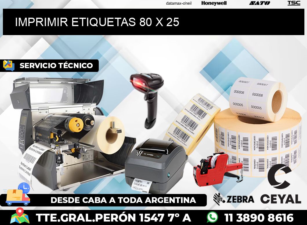 IMPRIMIR ETIQUETAS 80 x 25