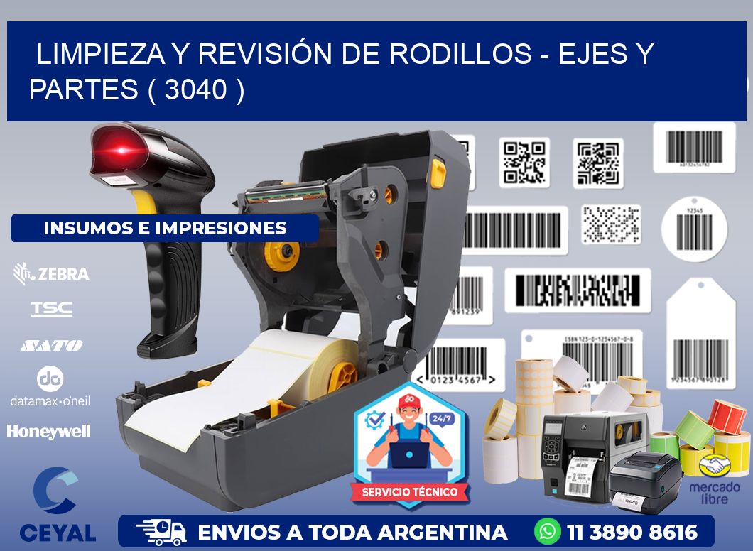 LIMPIEZA Y REVISIÓN DE RODILLOS - EJES Y PARTES ( 3040 )