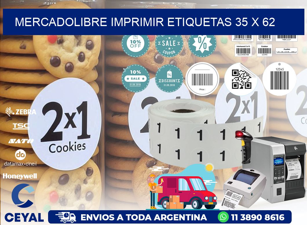 MERCADOLIBRE IMPRIMIR ETIQUETAS 35 x 62
