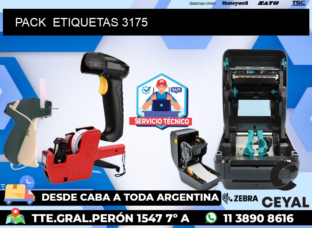 PACK  ETIQUETAS 3175