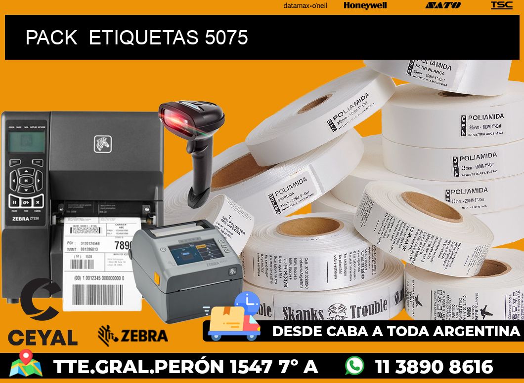 PACK  ETIQUETAS 5075