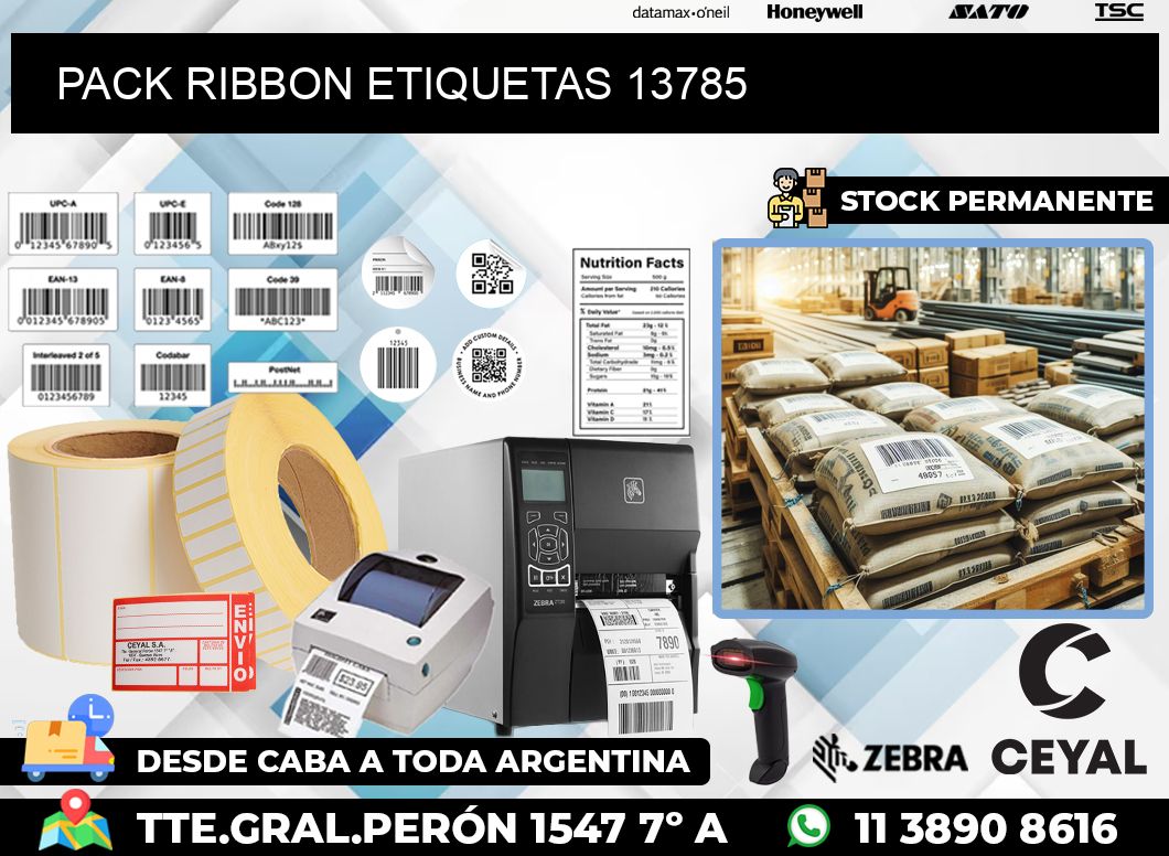 PACK RIBBON ETIQUETAS 13785