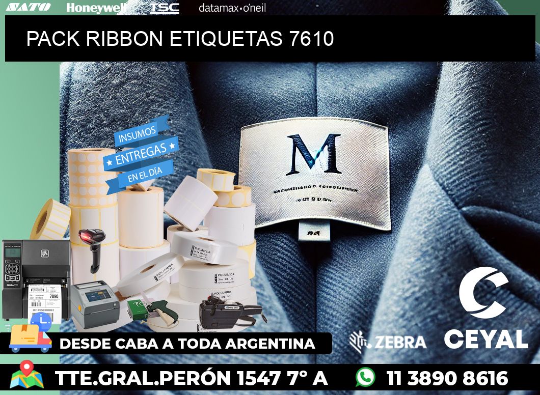 PACK RIBBON ETIQUETAS 7610