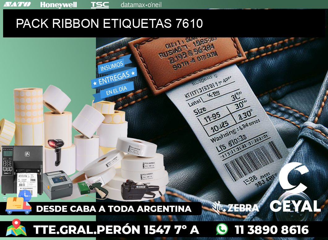 PACK RIBBON ETIQUETAS 7610