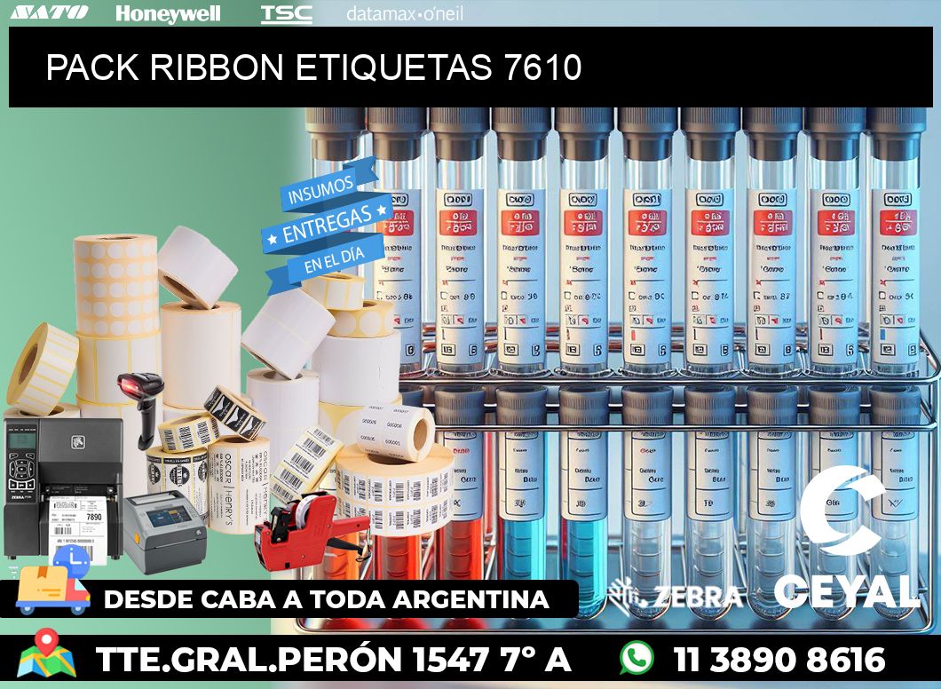 PACK RIBBON ETIQUETAS 7610