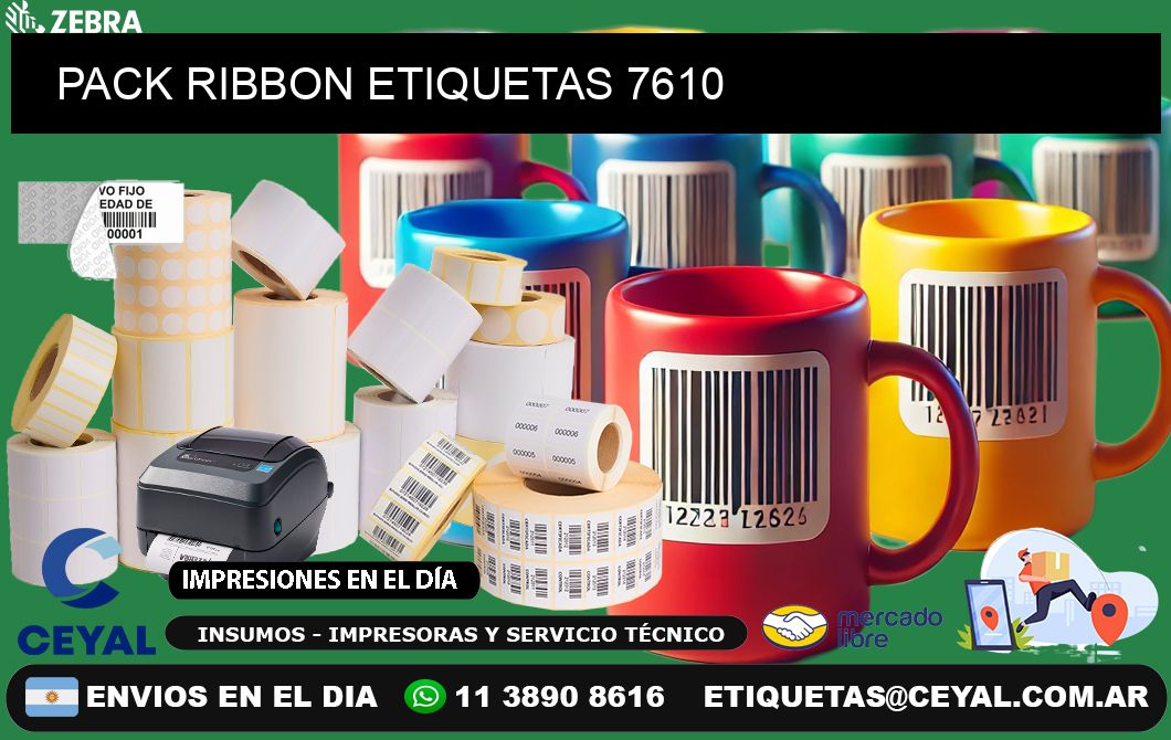 PACK RIBBON ETIQUETAS 7610