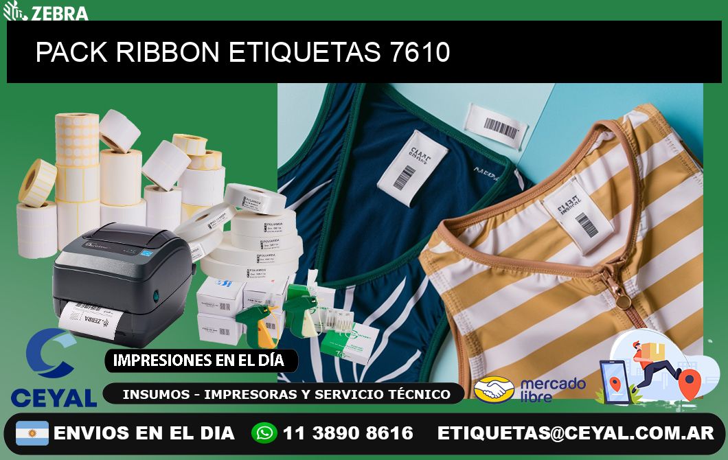 PACK RIBBON ETIQUETAS 7610