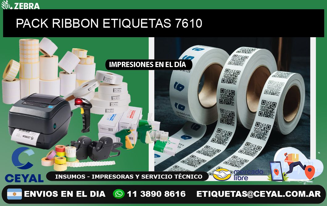 PACK RIBBON ETIQUETAS 7610
