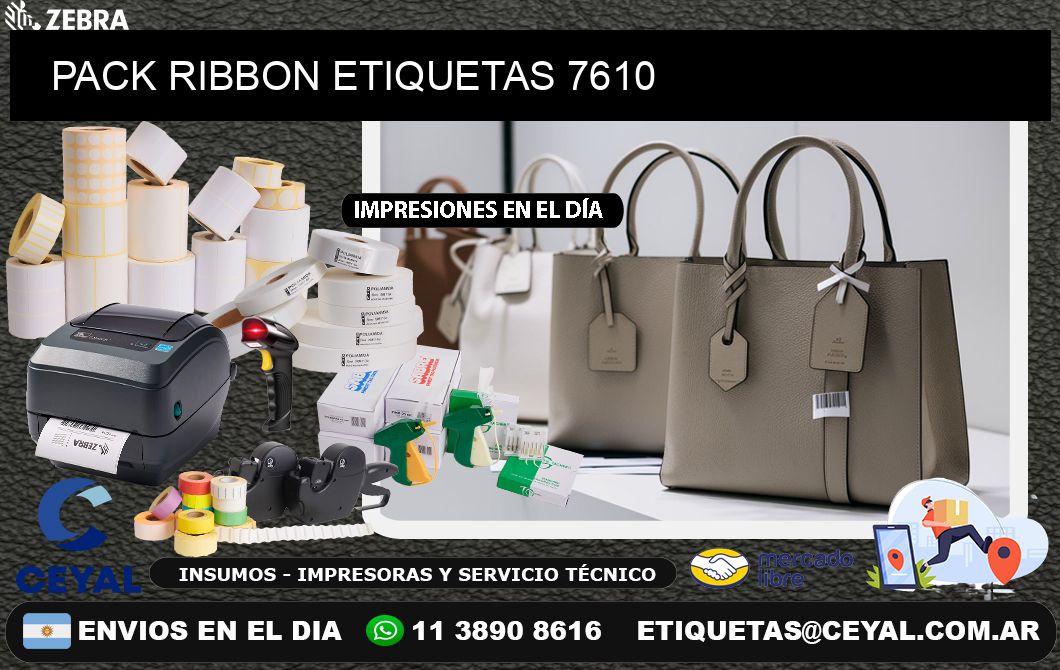 PACK RIBBON ETIQUETAS 7610