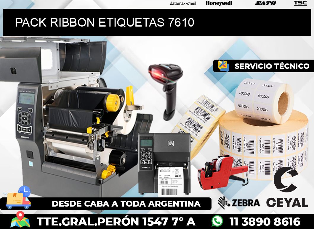 PACK RIBBON ETIQUETAS 7610