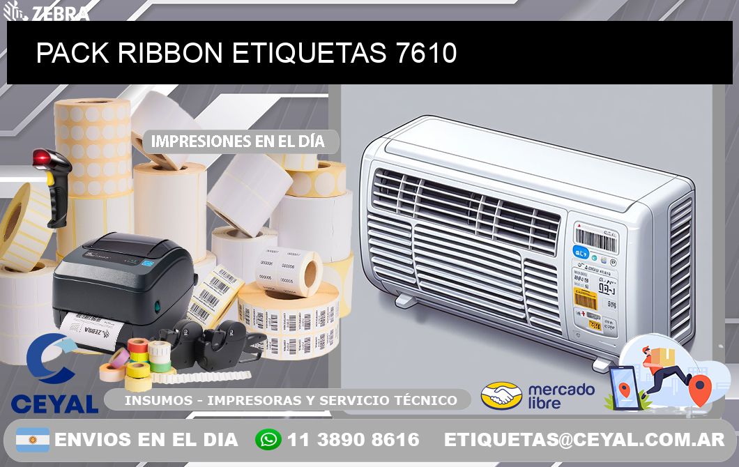 PACK RIBBON ETIQUETAS 7610