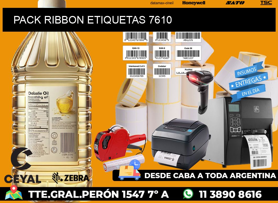 PACK RIBBON ETIQUETAS 7610