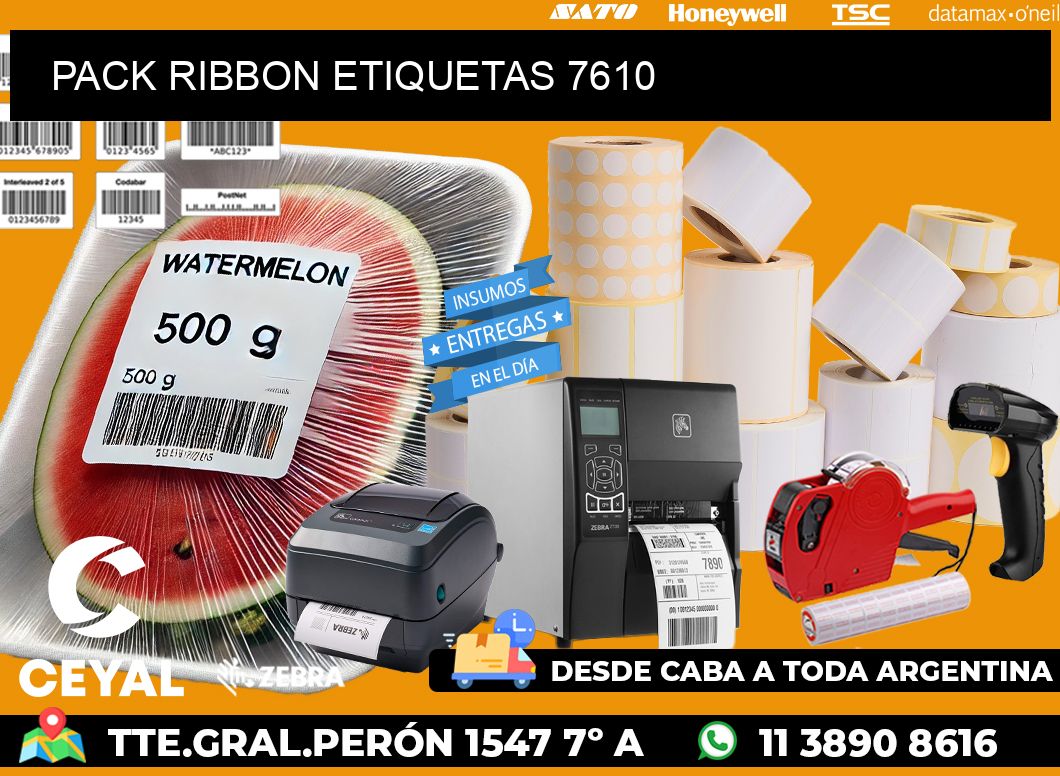 PACK RIBBON ETIQUETAS 7610