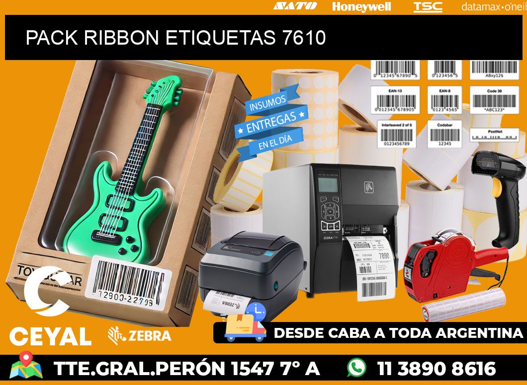 PACK RIBBON ETIQUETAS 7610