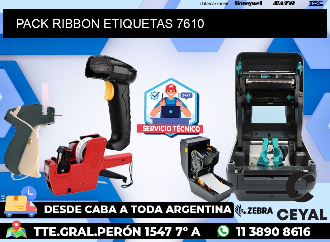 PACK RIBBON ETIQUETAS 7610