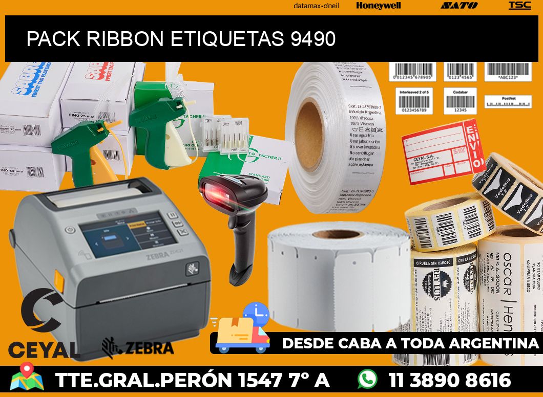 PACK RIBBON ETIQUETAS 9490