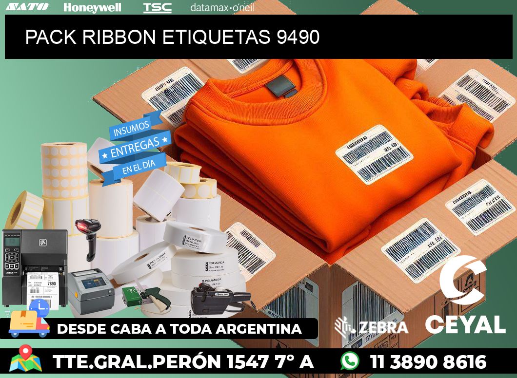 PACK RIBBON ETIQUETAS 9490