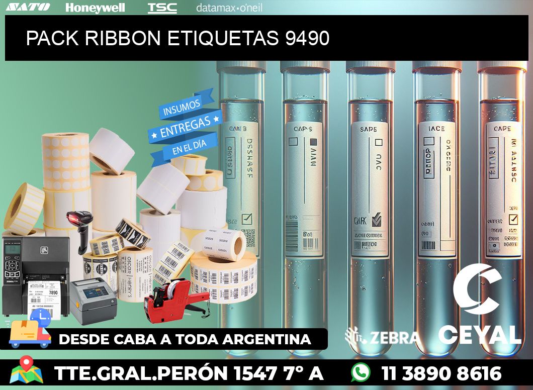 PACK RIBBON ETIQUETAS 9490