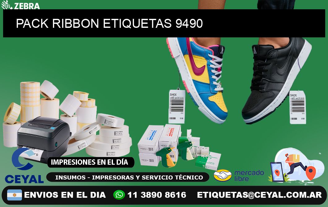 PACK RIBBON ETIQUETAS 9490