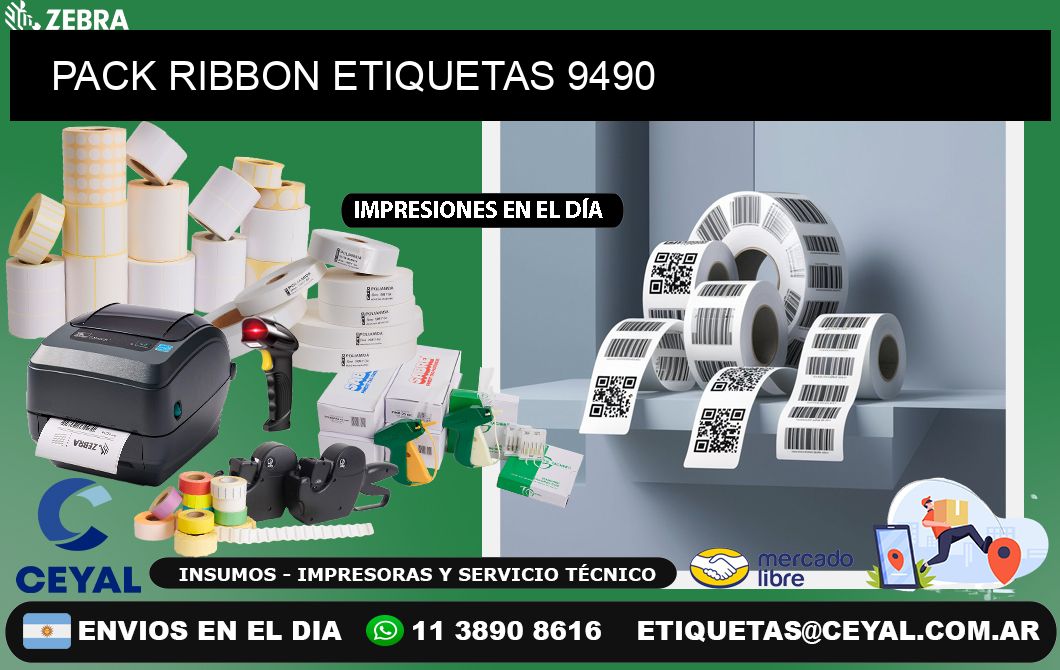 PACK RIBBON ETIQUETAS 9490