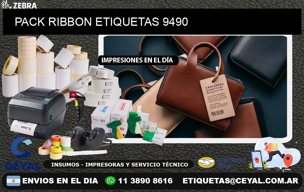 PACK RIBBON ETIQUETAS 9490