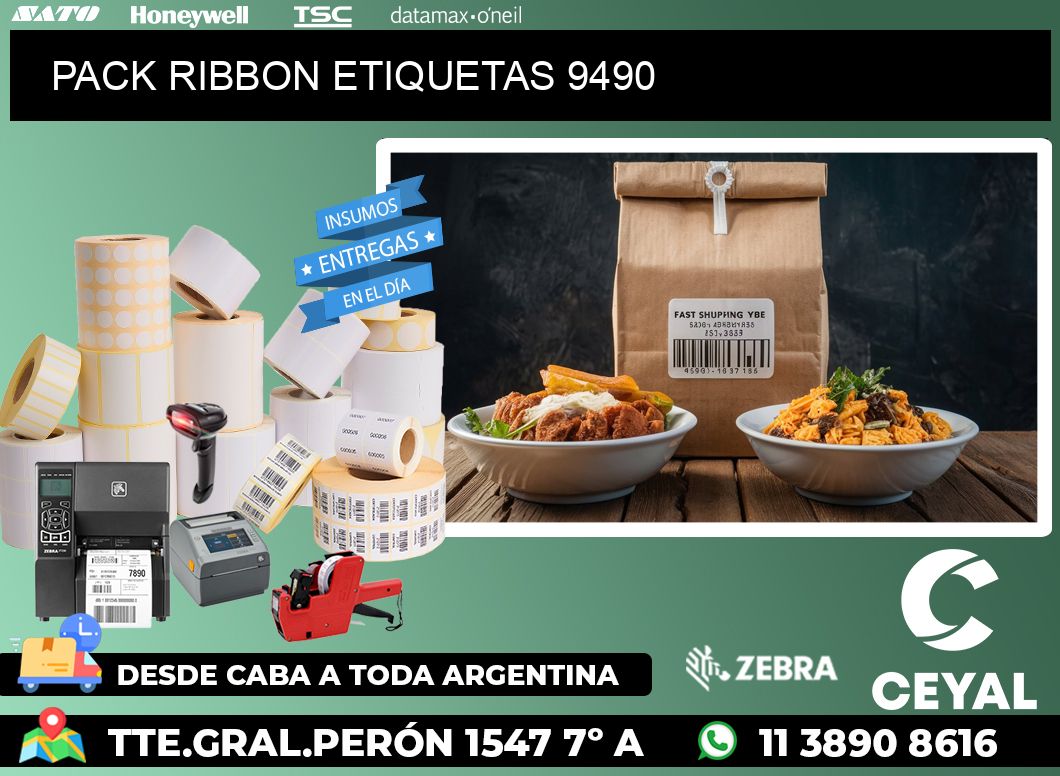 PACK RIBBON ETIQUETAS 9490
