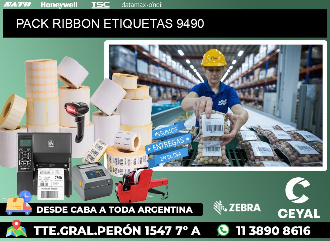 PACK RIBBON ETIQUETAS 9490