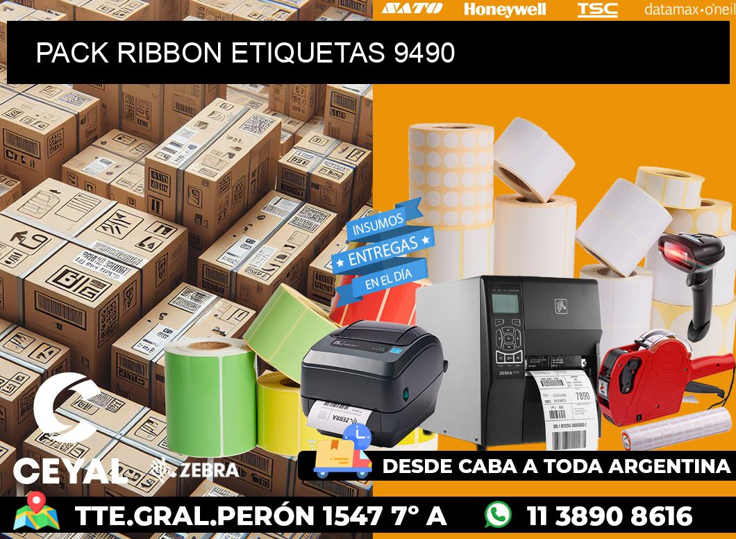PACK RIBBON ETIQUETAS 9490
