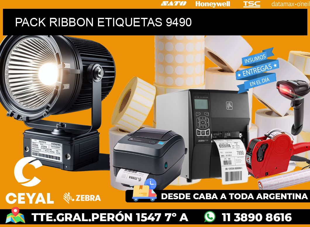 PACK RIBBON ETIQUETAS 9490