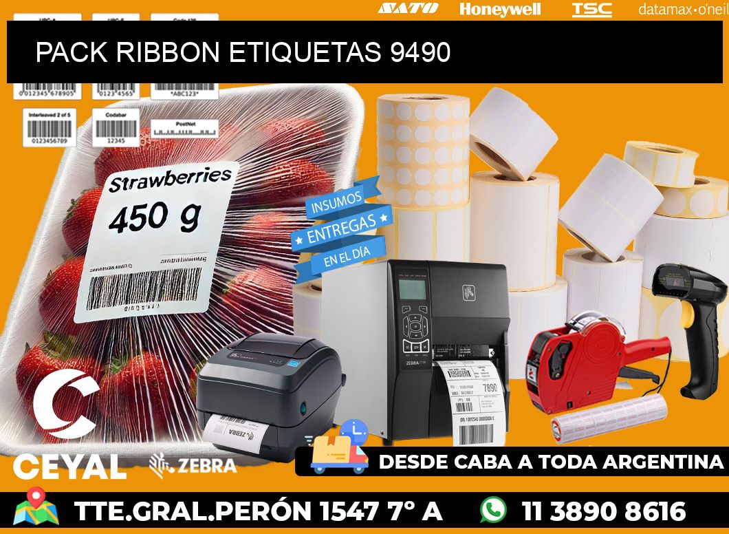 PACK RIBBON ETIQUETAS 9490