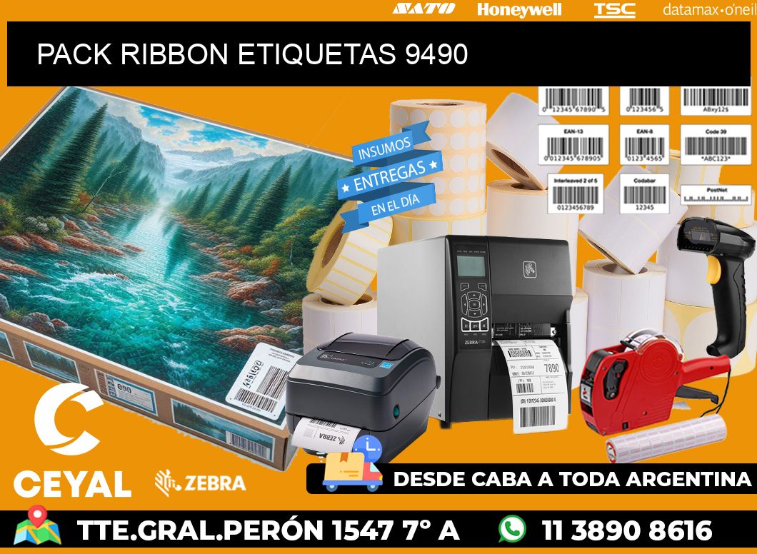 PACK RIBBON ETIQUETAS 9490