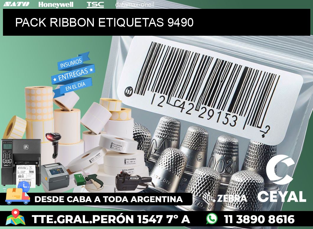 PACK RIBBON ETIQUETAS 9490